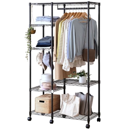 色：ブラック サイズ：幅80cm ドウシシャ ルミナス ノワール ハンガーラック 2段 幅80 奥行