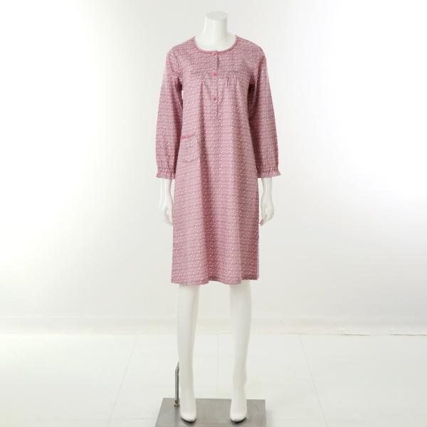 VGNA204_ラウンドネック 馬柄 コットン ワンピース パジャマ