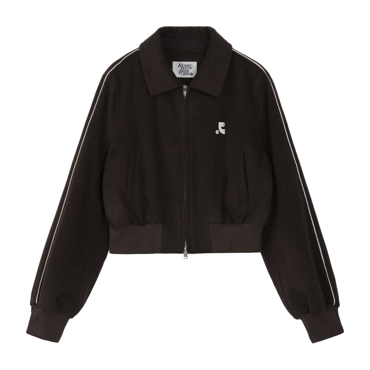 【REST&RECREATION】 PIPING WOOL BOMBER JACKET : BROWN