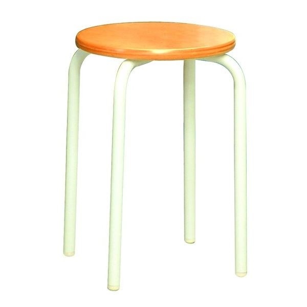 スタッキング スツール 同色5脚セット ナチュラルミルキーホワイト 幅30cm 日本製 スチールパイプ ラウンドスツール