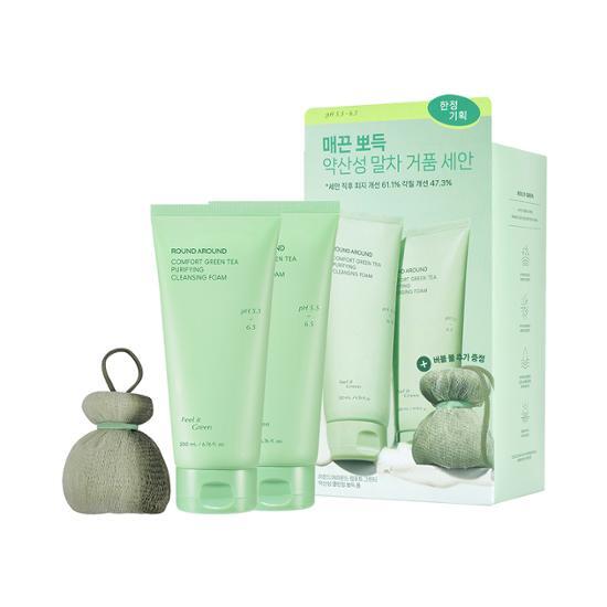 ポットグリーンティー 弱酸性クレンジング キュッとフォーム200ml 1+1(+バブルボール贈呈)