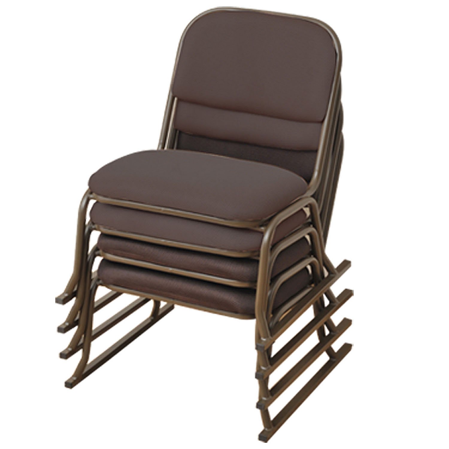 山善(YAMAZEN) スタッキングチェア(4個組) ダークブラウン/ブラウン YSSC-53M-4P(DBR/BR)