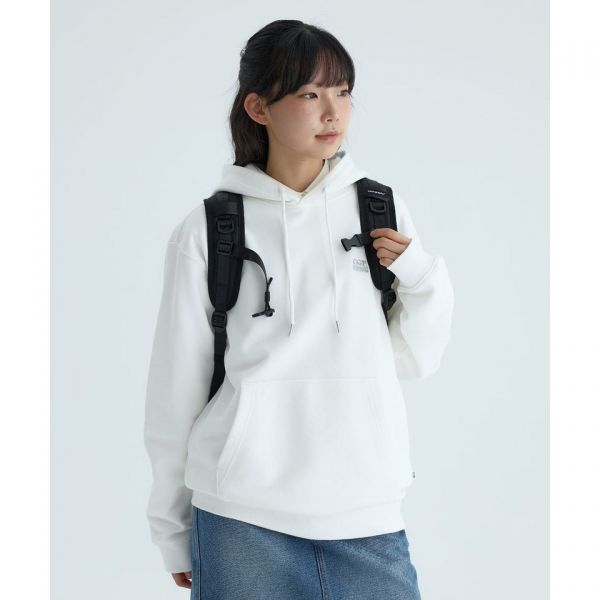 スモールスクエアロゴフーディ-ホワイト