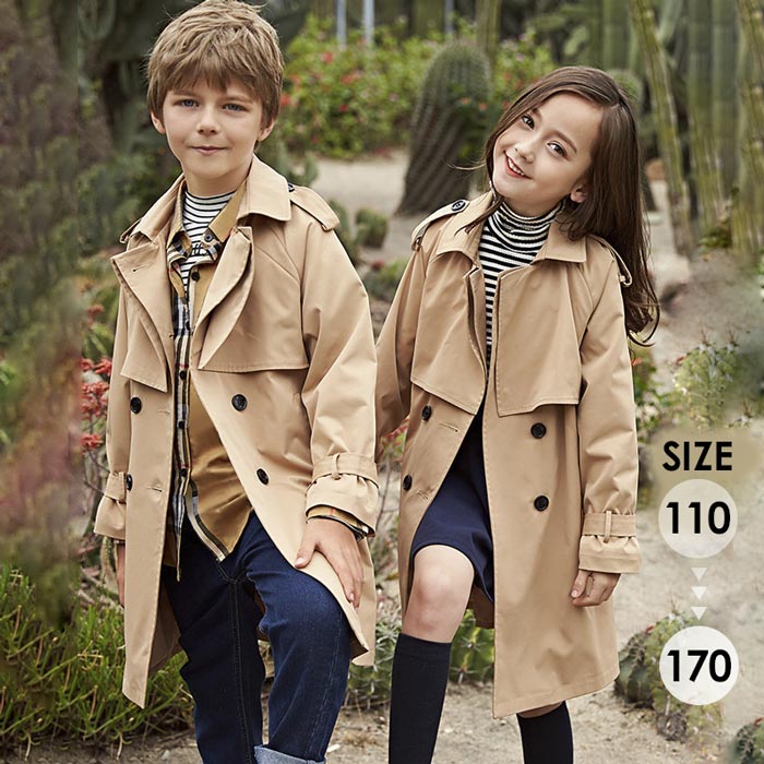 トレンチコート キッズ キッズコート アウター 入学式 発表会 お宮参り 男の子 七五三 チェスターコート キッズ服 女の子 子供服 スプリングコート ジャケット ベージュ 110-170cm 5,198円