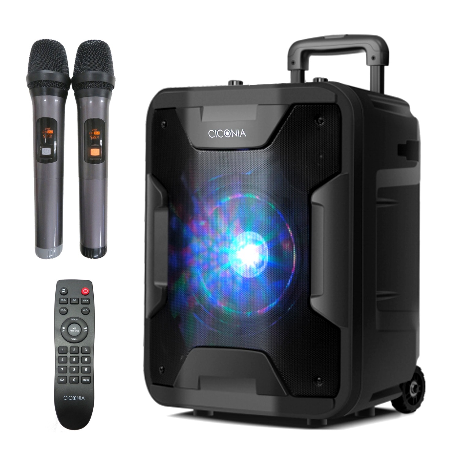 チコニア ポータブルスピーカー ワイヤレスマイク2本付き TY-1900