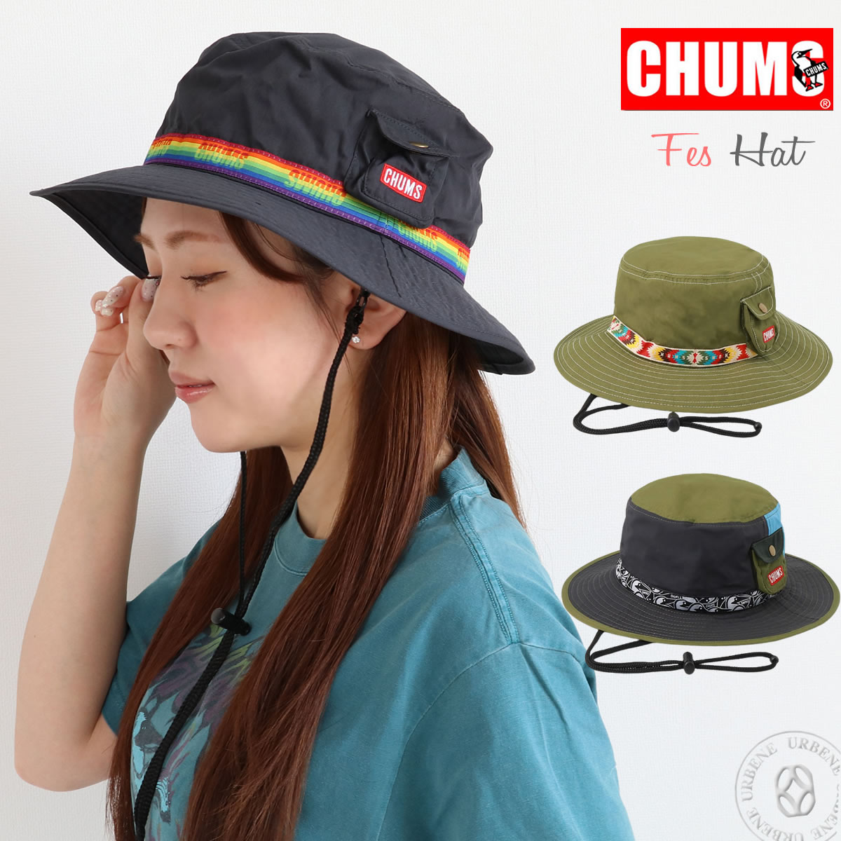 定番 帽子 フェスハット Fes Hat メンズ レディース ユニセックス アウトドア UVカット 日除け メッシュ生地 あご紐付き コットン ナイロン