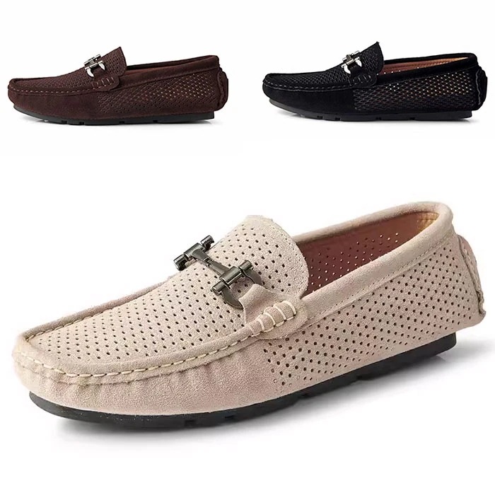 ドライビングシューズ メンズ ビットローファー リッポン 本革 スエード ブラウン ブラック カーキ 23.5cm 27.5cm 28cm