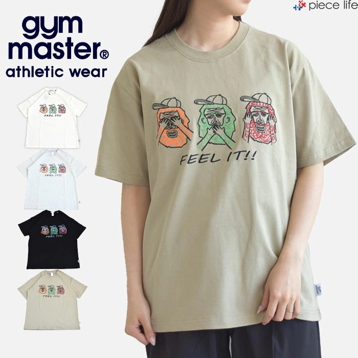 【2025春夏新作】 gym master 半袖 Tシャツ メンズ レディース ユニセックス おじさん 3猿 刺繍T 7.4オンス 7.4oz FEEL IT! 刺繍 Tee 白 黒　G521792 4,959円