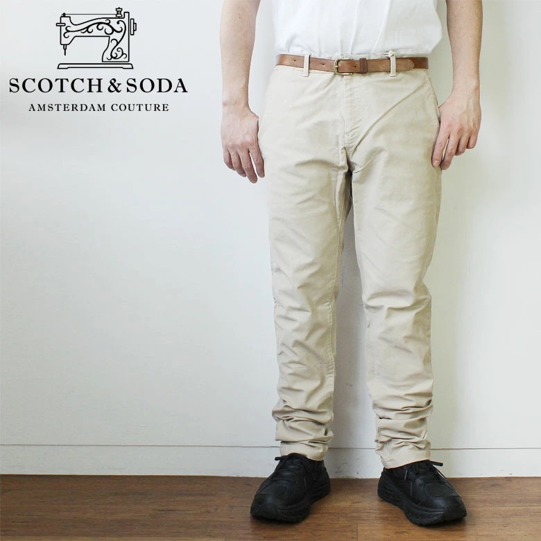 SCOTCH&SODA スコッチ&ソーダ ベルト付き チノパン ベージュ 292-71530 メンズ