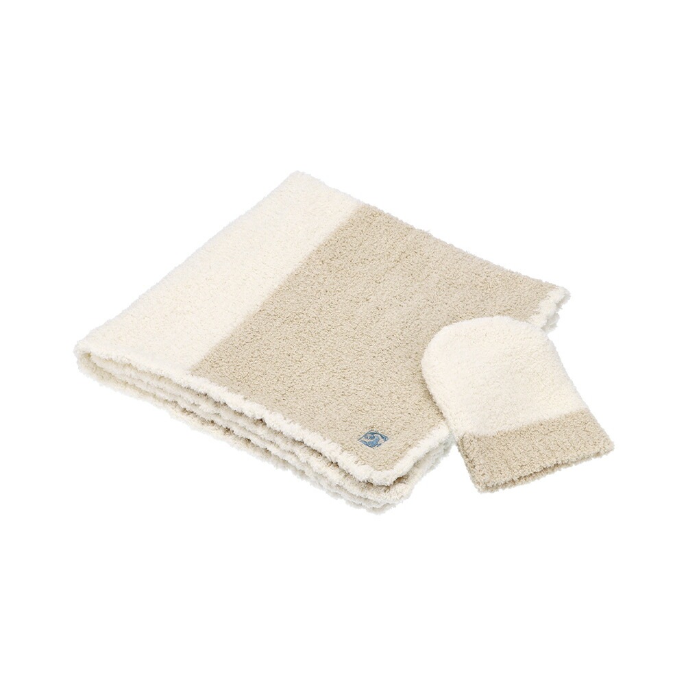 おくるみ ベビーブランケット & 帽子 78 × 78cm 17 × 21cm センターストライプ キャップ 赤ちゃん用 KASHWERE