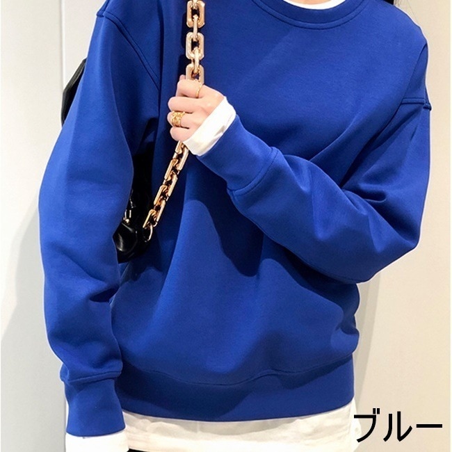 スウェット 重ね着 セット トップス トレーナー オルチャン レディース 韓国 ブルー ライトパープル ライトグリーン イエロー ホワイト ブラック ピンク グリーン 部屋着 ゆったり
