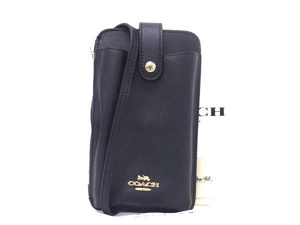 新古未使用展示品 COACH コーチ スマホショルダーバッグ C6884 ブラック レザー ユニセックス クロスグレイン フォーン クロスボディ 2WAY【本物保証】 12,948円