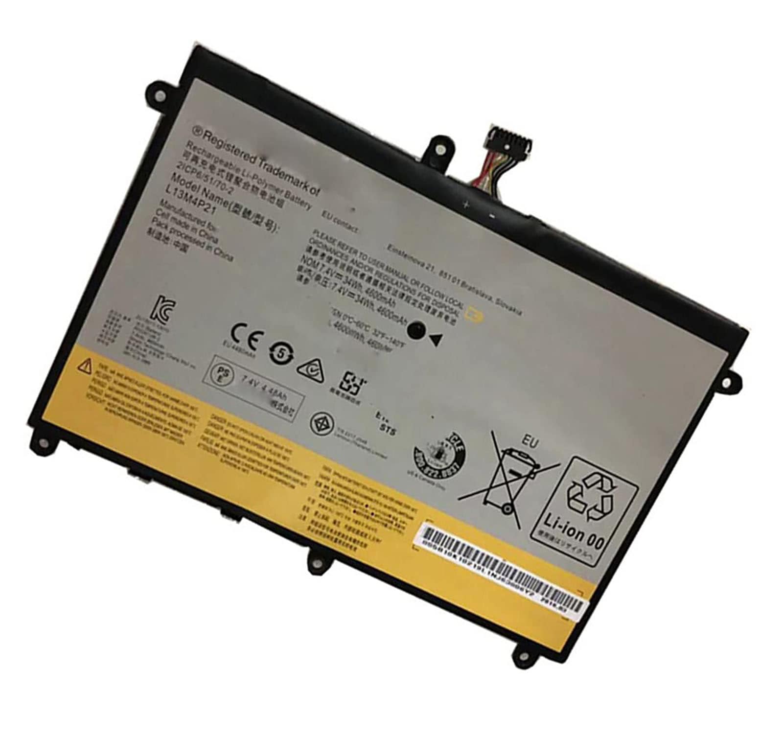 L13M4P21 電池・Lenovo/ThinkPadノートパソコン互換 34Wh/4600mAh IdeaPad Yoga2 11Series L13L4P21 L13M4P21 交換用のバッテリー