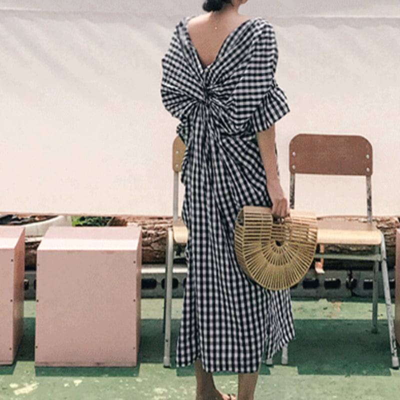 レディース ワンピース ロング丈 半袖 モノトーン 春夏 春 夏 秋冬 秋 冬 大人可愛い きれいめ エレガント 上品 クラシック レトロ ガーリー 大人女子 マニッシュ ルーズ モード系 スタイリッ