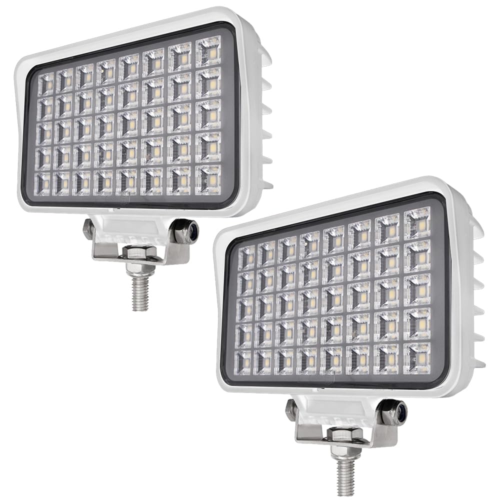 2台セット K sガレージ 作業灯 led 12v 40w 本体色 ホワイト 投光器 防水 ノイズレス 船舶用ledデッキライト 白色ボディ マリンモデル 防錆 ステンレス SUS316 ステー仕様