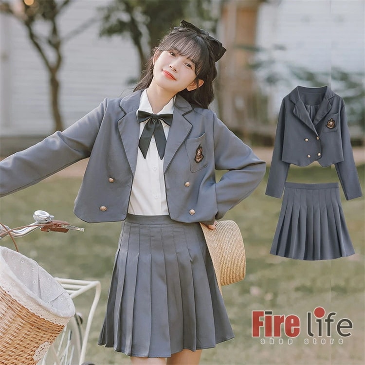 女の子スーツ 卒業式 スーツ セットアップ 制服 JK スーツジャケット プリーツスカート ワンシャツ 蝶ネクタイ 高校生 フォーマルスーツ 発表会 子供服 女の子 中学生 高校生 入学式 文化祭 七