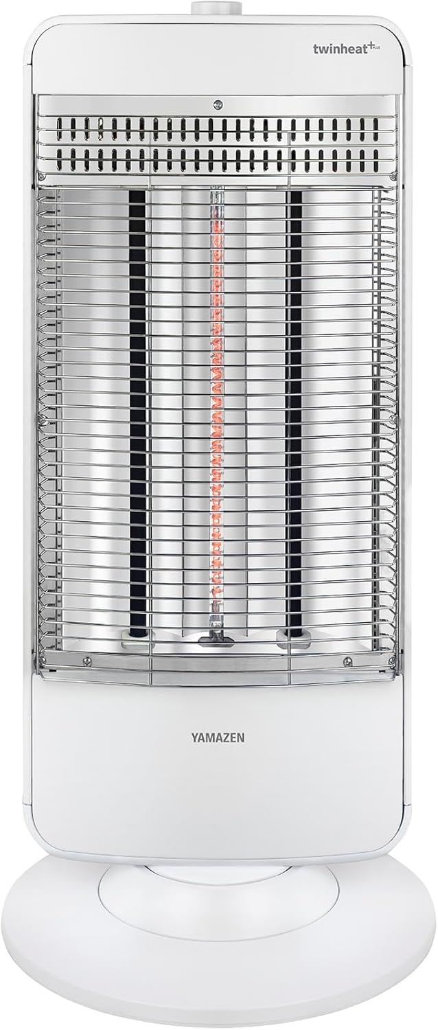 速暖 カーボンヒーター + 遠赤外線 シーズヒーター 搭載 ツインヒートプラス (1200W/750W/300W 3段階切替) 自動首振り機能付 ホワイト DBC-L122(MW)