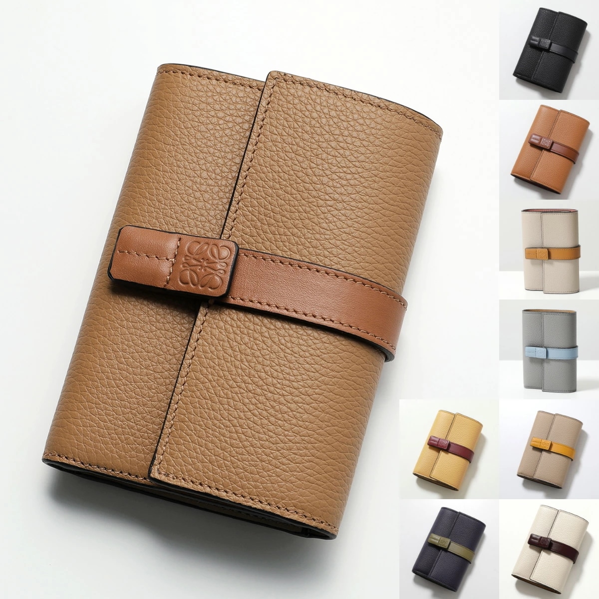 LOEWE ロエベ 三つ折り財布 C660S86X01 C660S86X04 レディース アナグラム レザー ミニ財布 カラー9色