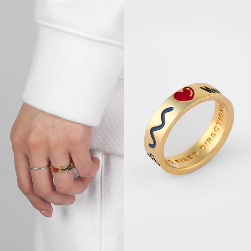 [SILVER925]ドゥードル リング6mm(18K ゴールド プレート)/韓国ファッションスタイル 韓国の指輪 韓国人気ジュエリー