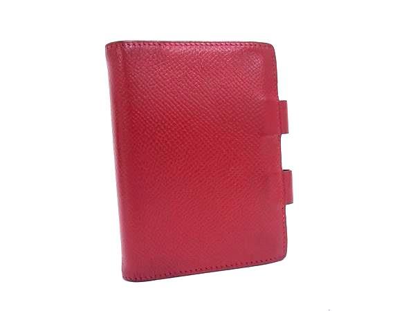 エルメス 手帳 アジェンダPM クシュベル - シルバー金具 Y刻印 レッド系 文房具 ブランド雑貨 小物 ギフト 誕生日プレゼント 男女兼用 レディース メンズ【本物保証】
