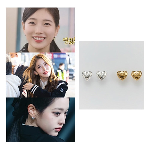 [スジ/TWICEミナ/ミヨン/ITZYユナ/ヒュニンバヒに着用]アリスハートピアス/韓国ジュエリー 韓国人気ファッション