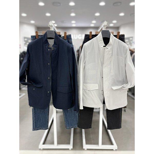 メンズ春夏 薄手ナイロン ウィンドブレーカー スタイル チャイナカラー ジャケット型 ショートハーフジャンパー 2カラー