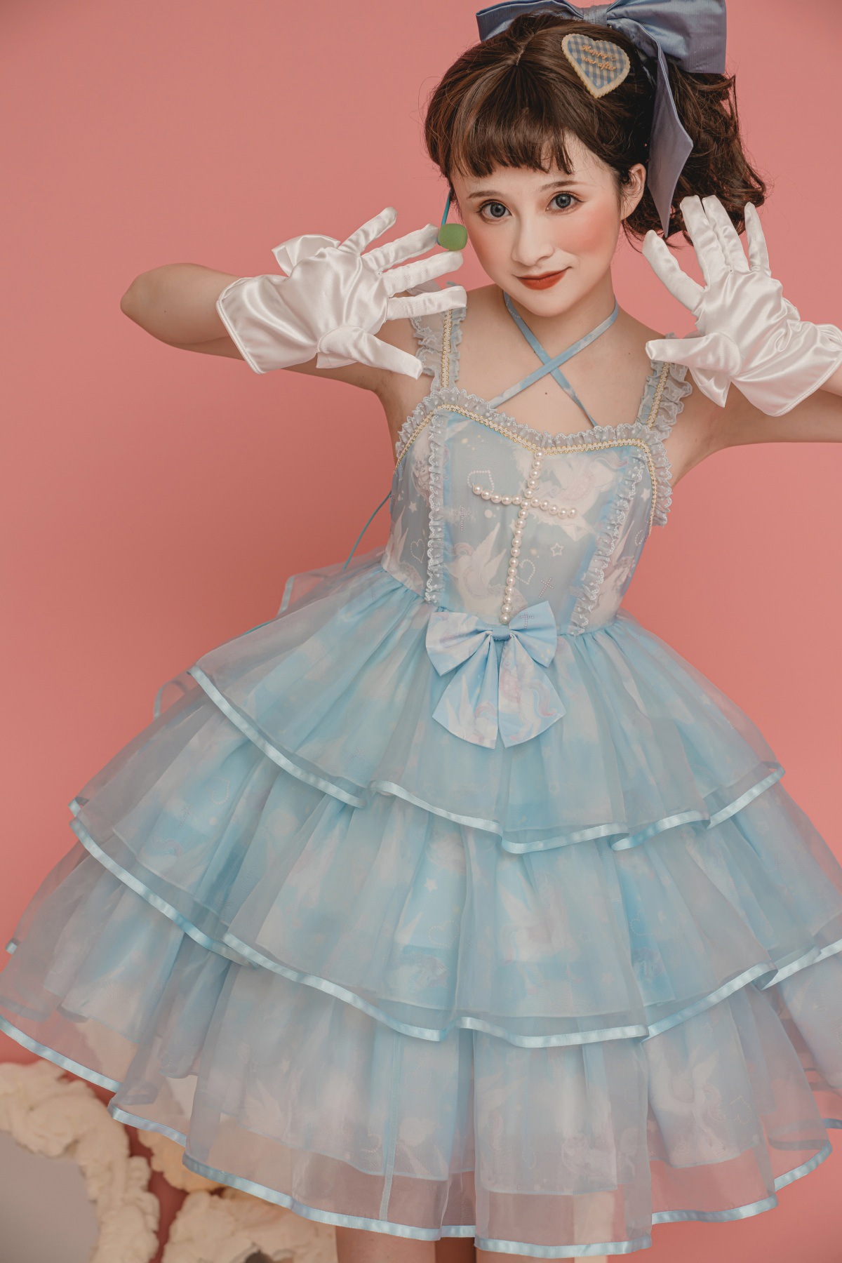JSKジャンパースカート半袖長袖ロリータ ワンピース ドレスコスプレ かわいい レトロイベントお嬢様 蝶結び メイド学生卒業式入学式 A377