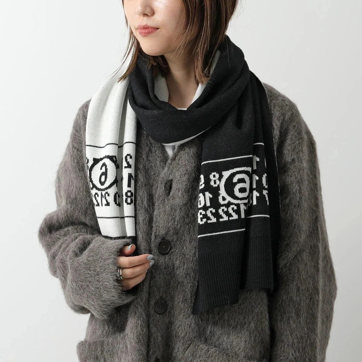 MM6 エムエムシックス メゾンマルジェラ マフラー S52TE0055 M13050 レディース Numericシグネチャー ウールブレンド ストール 900