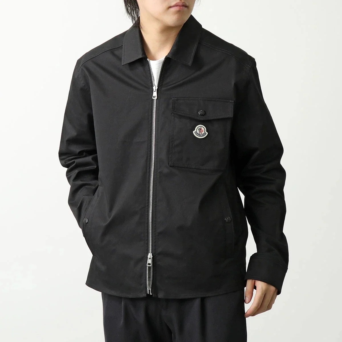 MONCLER モンクレール シャツ ジャケット CAMICIA 2F00005 57448 メンズ コットンブレンド アイコンパッチ 胸ポケット 999