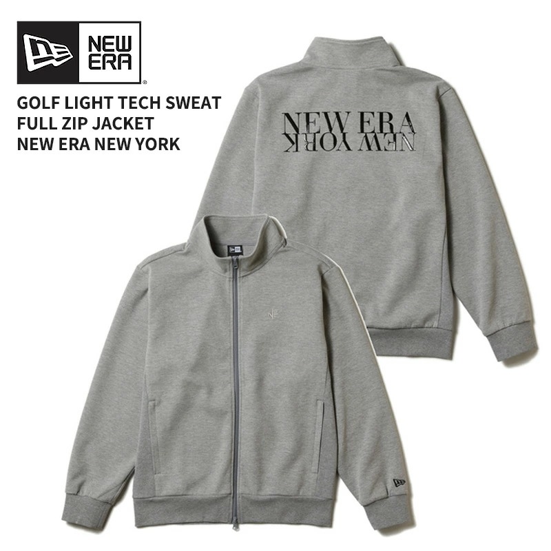 ニューエラ ゴルフ メンズ スウェット トップス NEW ERA ライトテック スウェット フルジップジャケット NEW ERA NEW YORK グレー