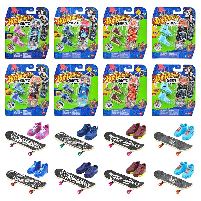 ホットウィール(Hot Wheels) スケート ベーシックシリーズ アソート 乗り物おもちゃ シューズ付き指スケ16ケ入 BOX販売 5歳から マルチ 987G-HGT46