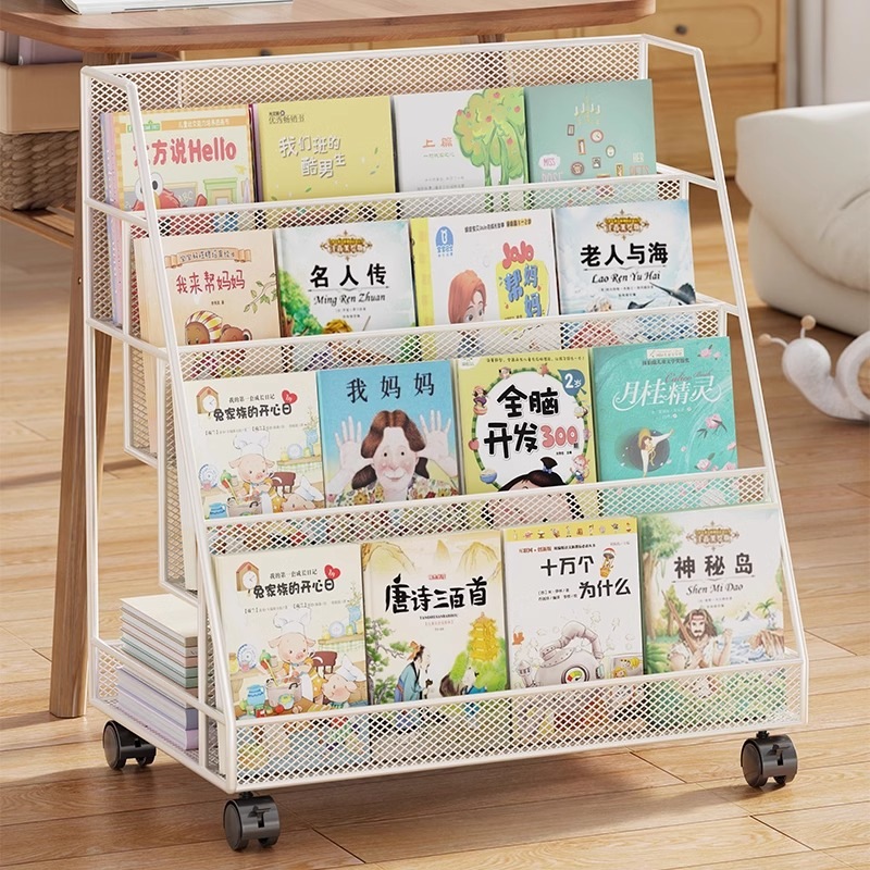 子供向け本棚家のリビングルーム読書地域の絵本の本絵本の本垂直ストレージラックベッドモーブルオーガナイザーショーケース