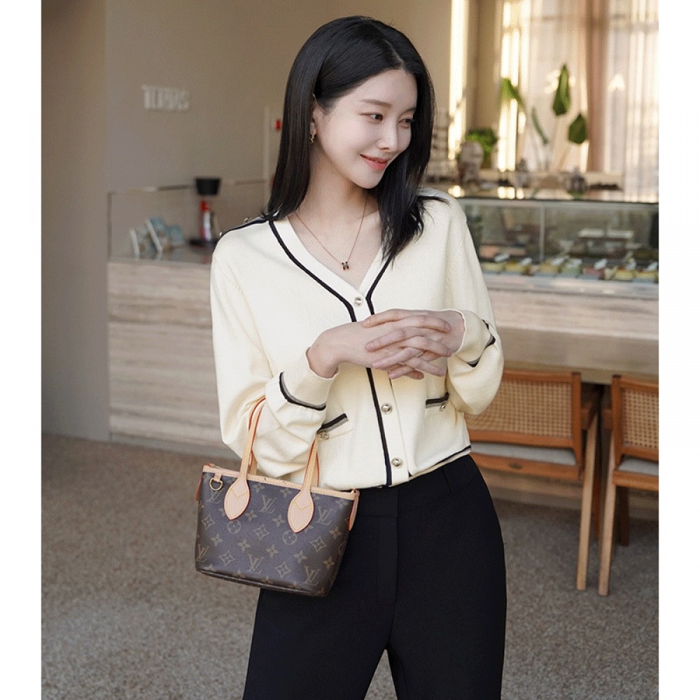 クリック＆ファニーワンボタンカラーカーディガン