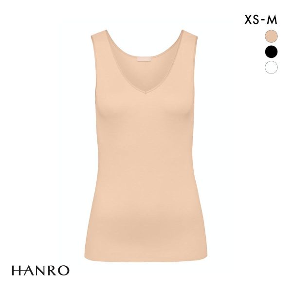 ハンロ コットン シームレス タンクトップ HANRO COTTON SEAMLESS Vネック イ