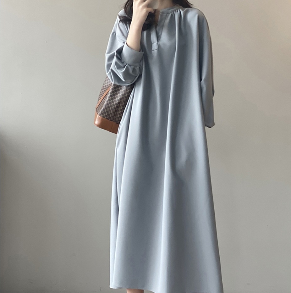 ワンピース デート シャツワンピース ロング ロング丈 袖あり 長袖 Vネック かわいい 大人可愛い きれいめ シンプル カジュアル 大人 上品 おしゃれ お洒落 主役級 存在感 春 秋 10代