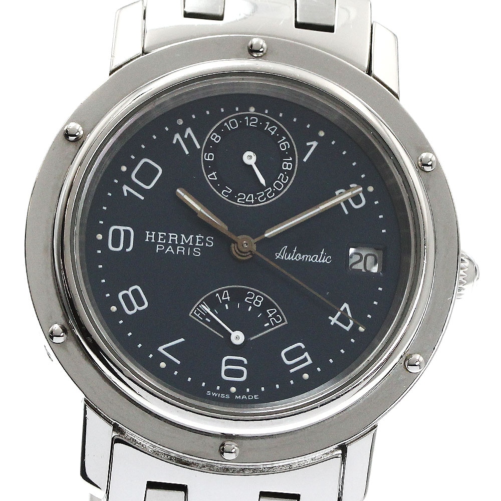 エルメス HERMES CL5.710 クリッパー パワーリザーブ デイト 自動巻き メンズ _876416【中古】