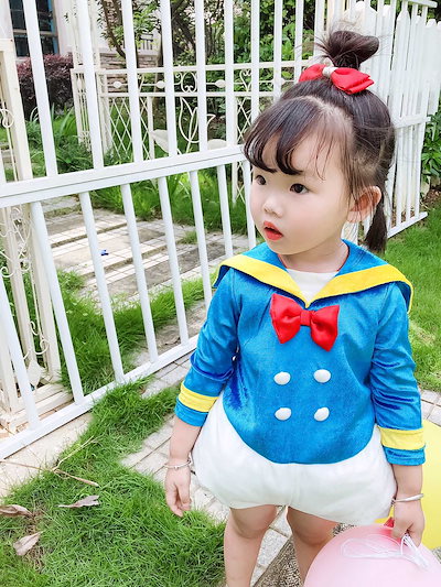ドナルドダック風子供コスプレワンピース コスプレ服 衣装 仮装 変装 クリスマス ハロウィン コスチューム 学園祭 文化祭 イベント70％