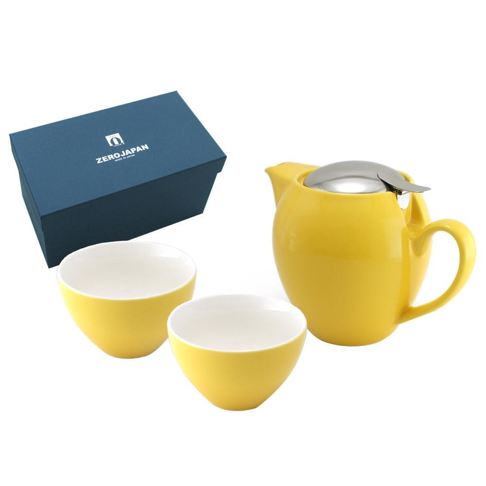ZERO JAPAN ユニバーサルティーポット4人用+ティーカップワイド×2 ZG-003 YP・イエローペッパー