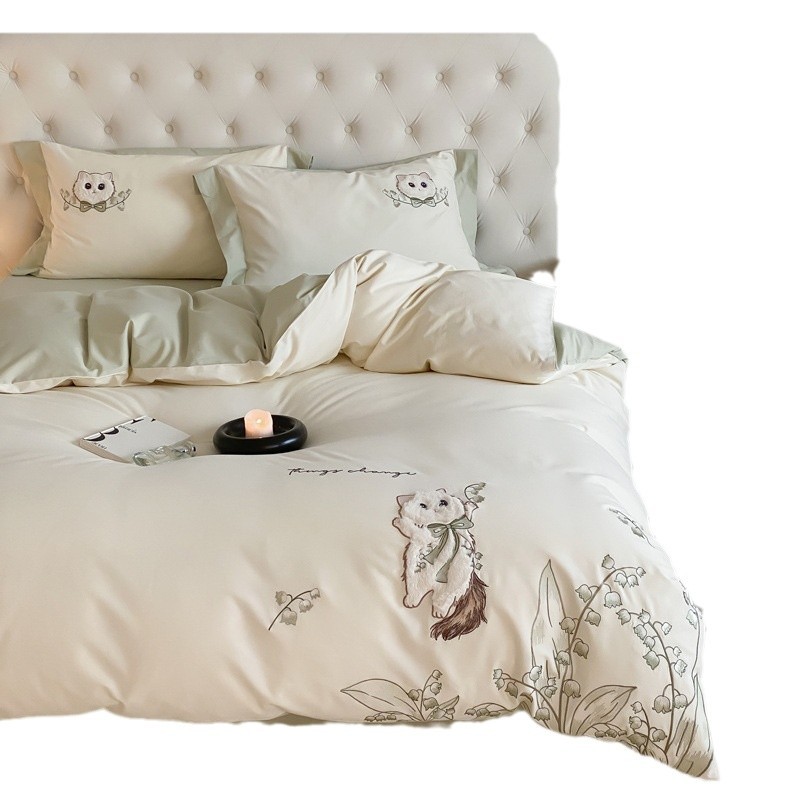 四件セット 寝具 カバーセット 布団カバー ムートン マットレス シーツ 100% コットン