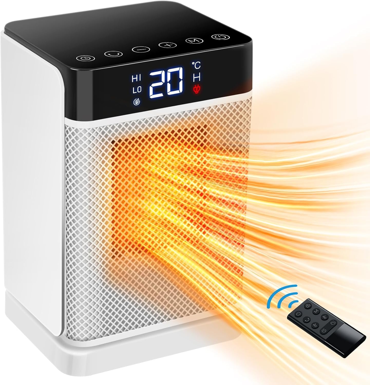 セラミックヒーター 小型 セラミックファンヒーター 小型 電気ストーブ 【人感センサー 自動ON/OFF 2秒速暖】5つモード調整 タイマー機能 自動首振り ECO知能恒温 節電対策 LEDディスプレ