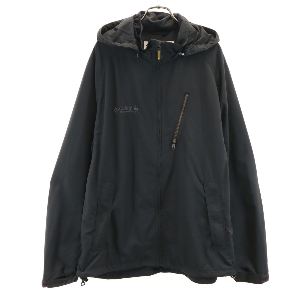 フードジャケット XL チャコールグレー アウトドア メンズ 古着