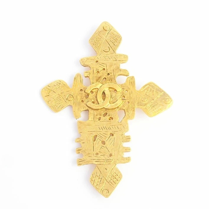 シャネル ココマーク クロス 回転ピンタイプ 【ブローチ】