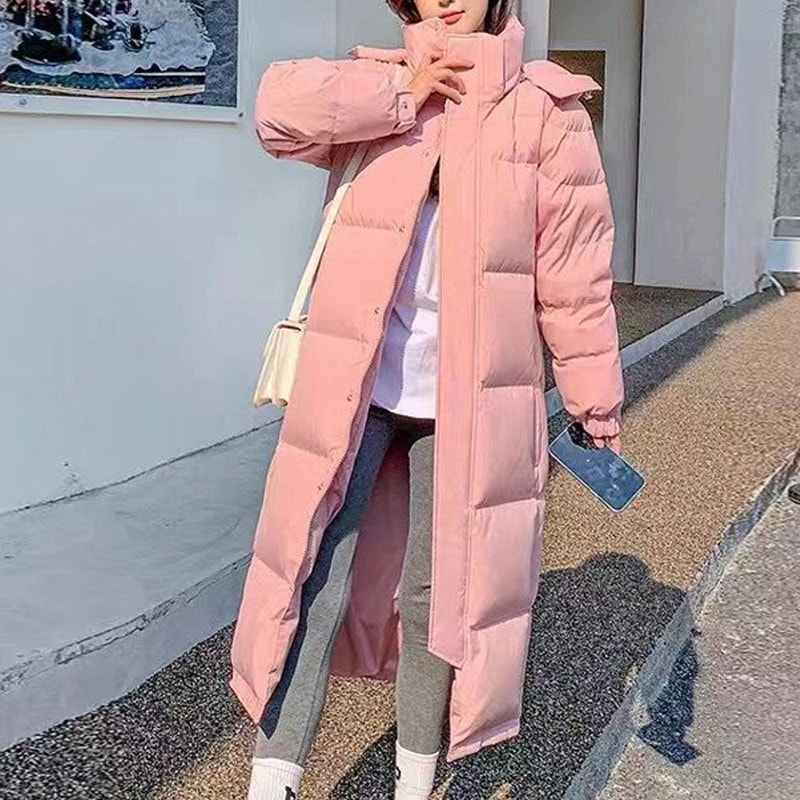 ダウンジャケットの女性のロングタイプは高級感の中でカップルの冬服のアヒルのベルベットコートの高級平湖ロットを厚くしています 母の日-0000463