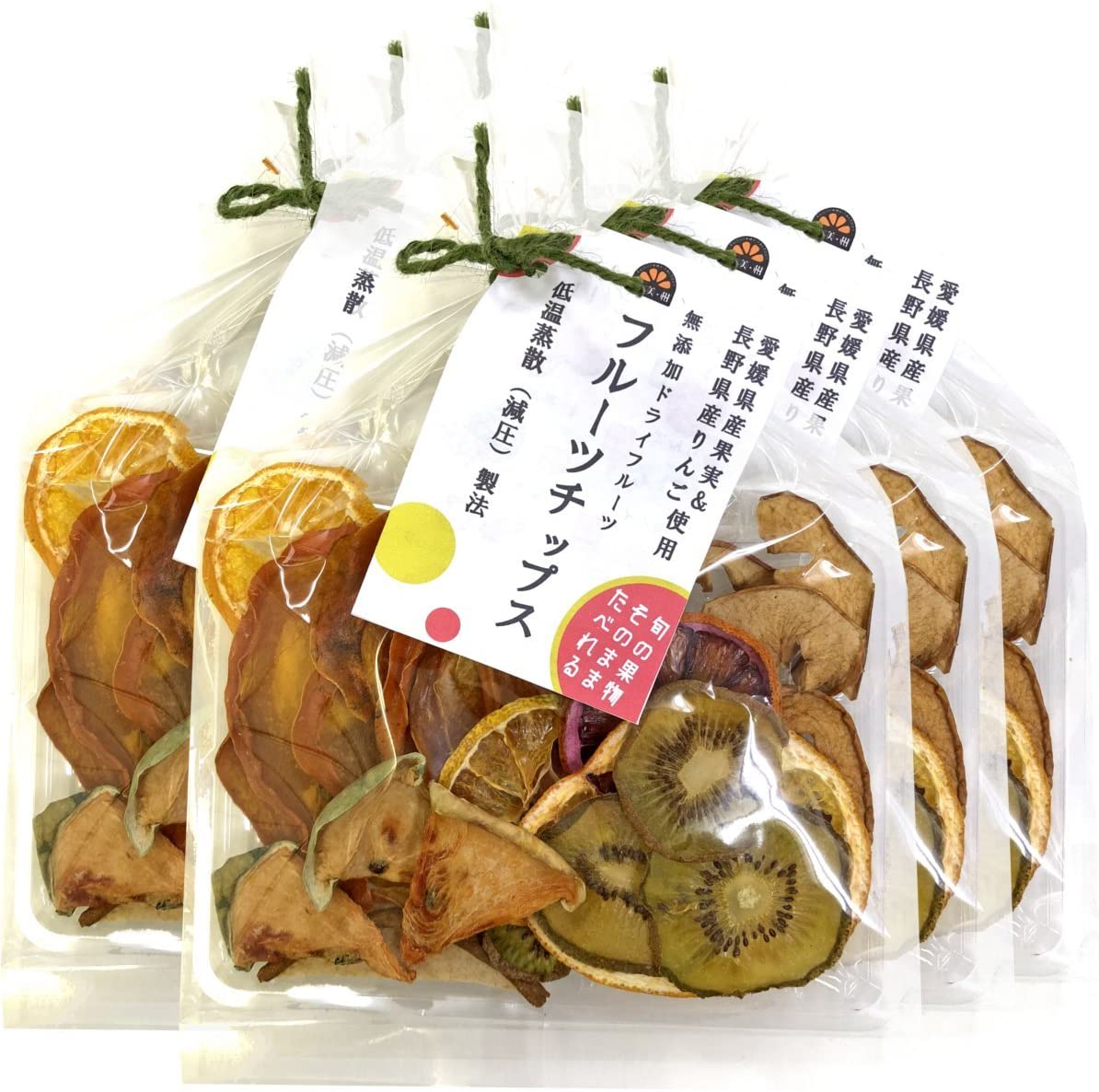 無添加ドライフルーツ フルーツチップス 60g6袋セット 愛媛県産の果実と長野県産りんごを使用 健康食品 内祝い 贈り物 お土産 ギフト 食物繊維 男性 女性 お年賀 御年賀 プチギフト お茶 20