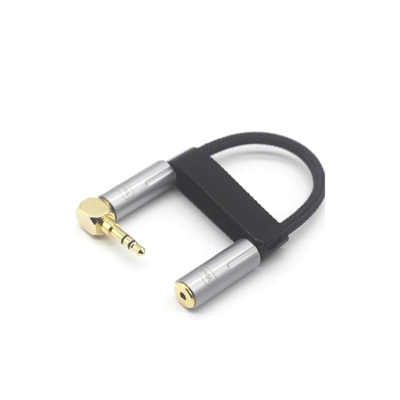 [ 3.5mm L字] 8芯銀メッキ線ハンドメイドケーブル採用変換プラグ [ ステレオ 3.5mm - 2.5mm 4極 バランス 変換 ] ステレオ 変換バランス ケーブル 3.5mm - 2.5m