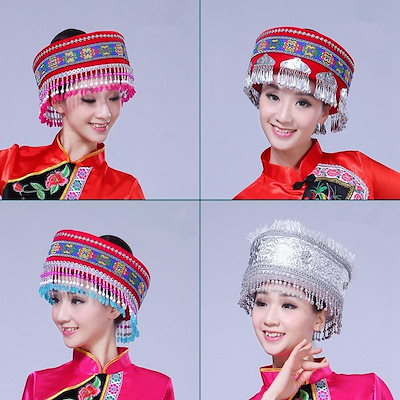 Qoo10] モン族伝統的な帽子女性東南アジア少数民族 : レディース服