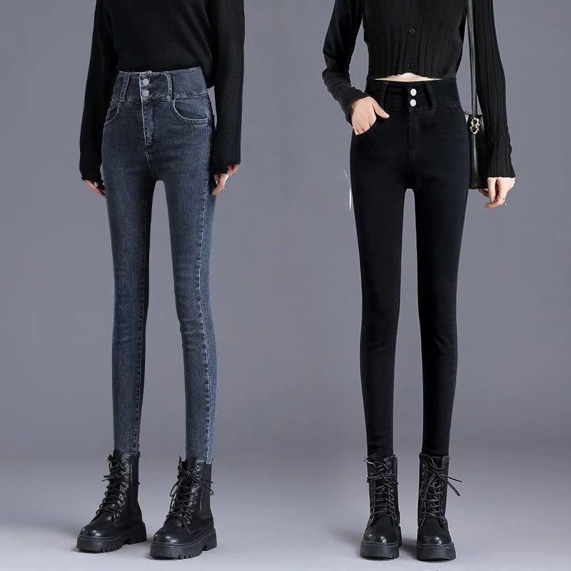 大人気！ 脚長効果 スキニーデニムパンツ ハイウエストスリムジーンズ春秋2025年新作スリムストレッチレッグペンシルパンツ レディース 韓国