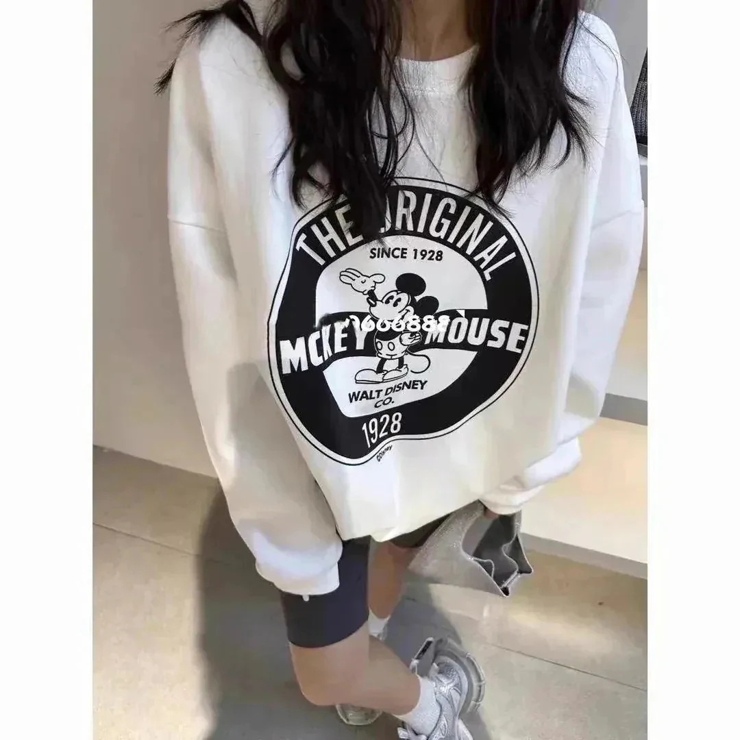 【2個買うと1個無料】トレーナー レディース ディズニー ミッキー パーカー スウェット 長袖 カジュアル ルームウェア 秋冬 プルオーバー トップス 韓 ファッション 大きいサイズ10