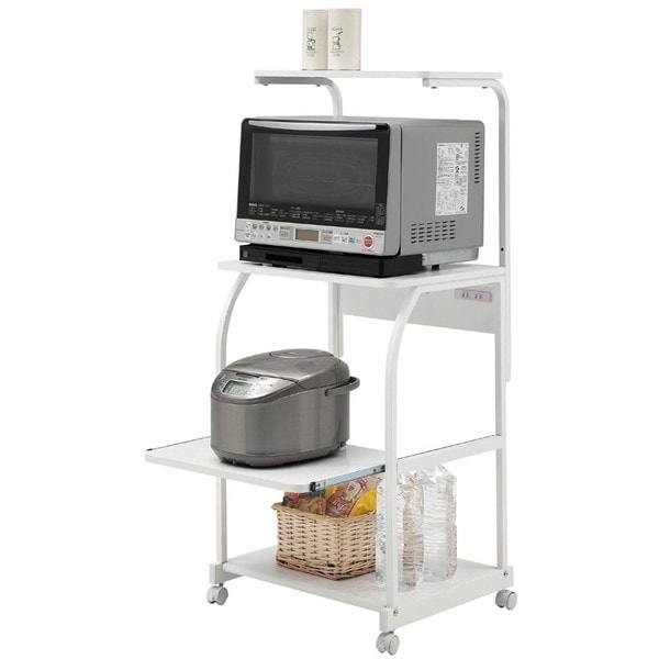 岩附 IW-レンジ台84WH　キッチンラック ホワイト メーカー直送