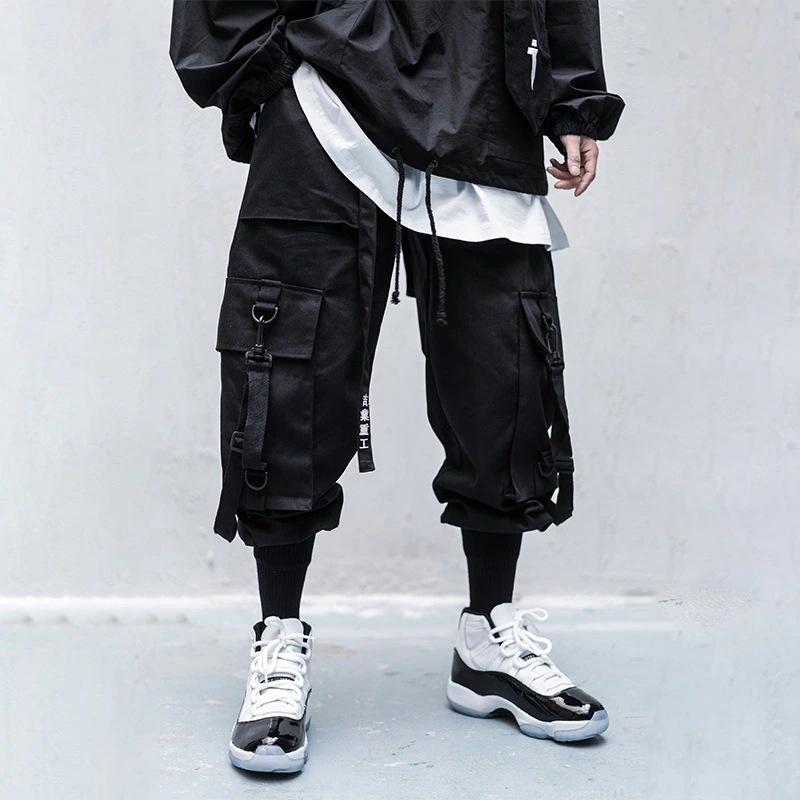 カーゴパンツ メンズ 9分丈パンツ 刺繍 テーパードパンツ 男女兼用 カッコイイ ポケット